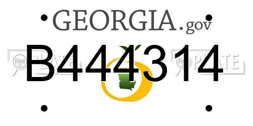 B444314 Georgia License Plate