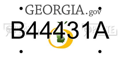 B44431A Georgia License Plate