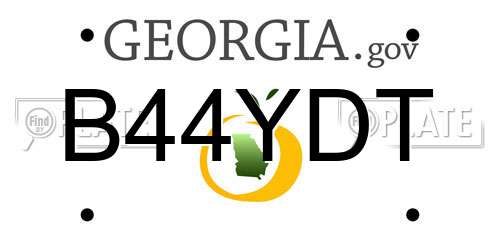 B44YDT Georgia License Plate