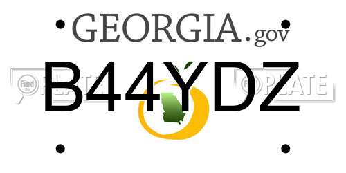 B44YDZ Georgia License Plate