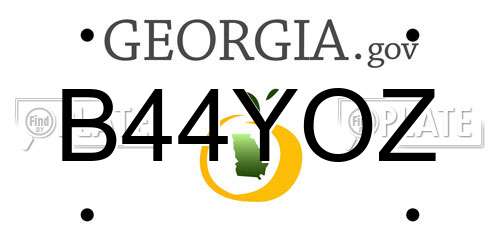 B44YOZ Georgia License Plate
