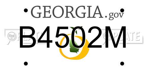 B4502M Georgia License Plate