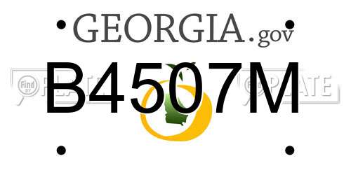 B4507M Georgia License Plate