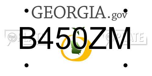 B450ZM Georgia License Plate