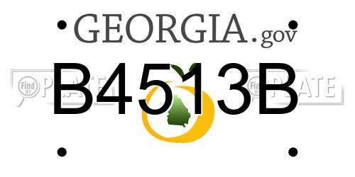 B4513B Georgia License Plate