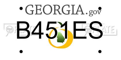 B451ES Georgia License Plate