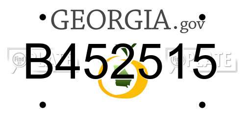 B452515 Georgia License Plate