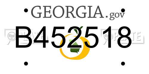 B452518 Georgia License Plate