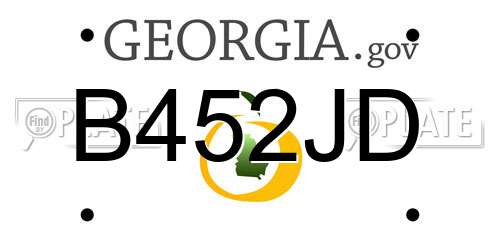 B452JD Georgia License Plate