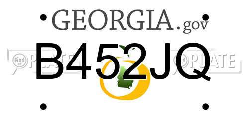 B452JQ Georgia License Plate