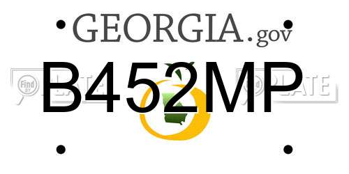 B452MP Georgia License Plate