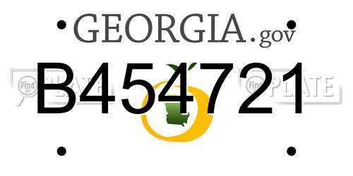B454721 Georgia License Plate