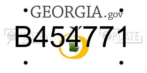 B454771 Georgia License Plate