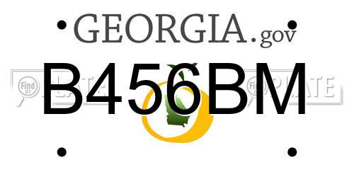 B456BM Georgia License Plate