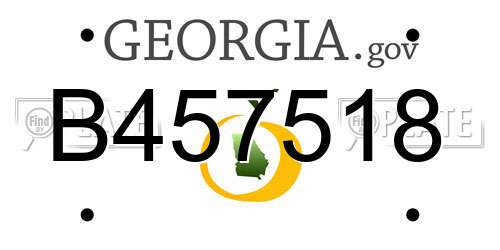 B457518 Georgia License Plate
