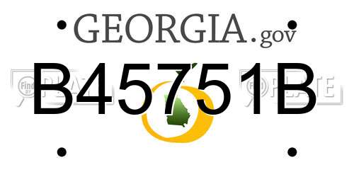 B45751B Georgia License Plate