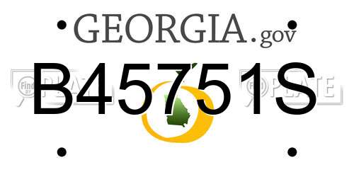 B45751S Georgia License Plate