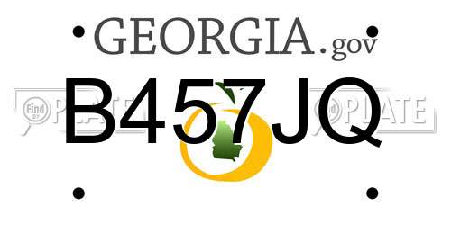 B457JQ Georgia License Plate