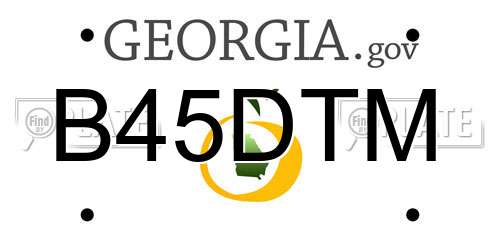 B45DTM Georgia License Plate