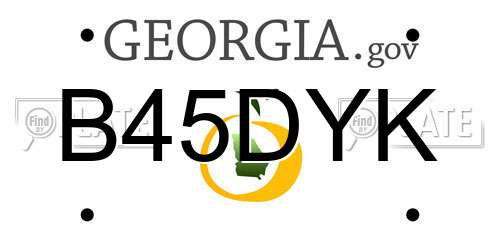 B45DYK Georgia License Plate