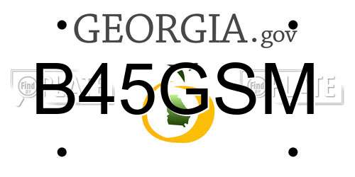B45GSM Georgia License Plate
