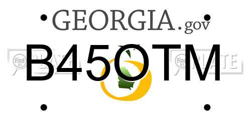 B45OTM Georgia License Plate