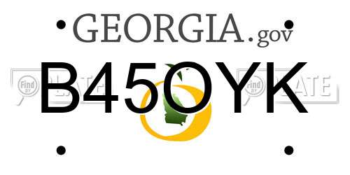 B45OYK Georgia License Plate