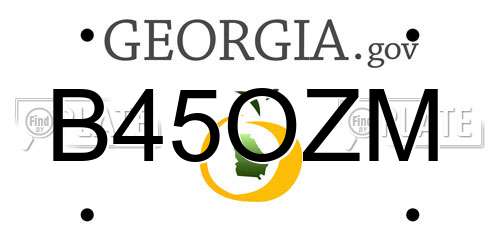 B45OZM Georgia License Plate
