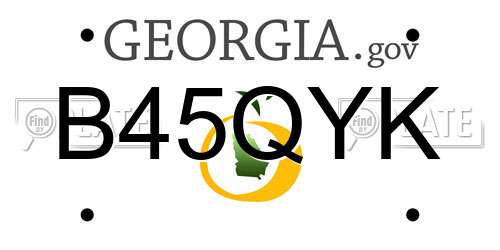 B45QYK Georgia License Plate