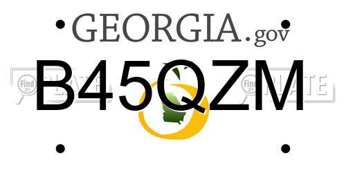 B45QZM Georgia License Plate