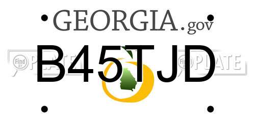 B45TJD Georgia License Plate