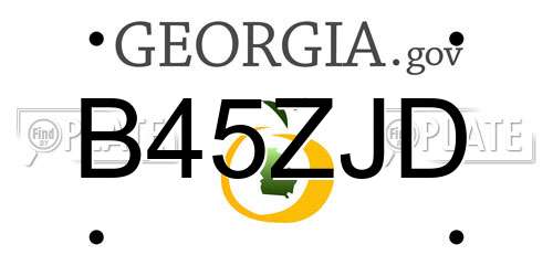 B45ZJD Georgia License Plate