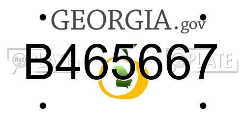 B465667 Georgia License Plate