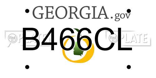 B466CL Georgia License Plate