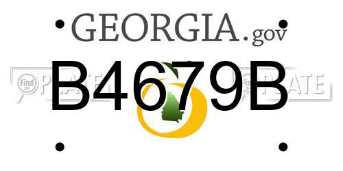 B4679B Georgia License Plate