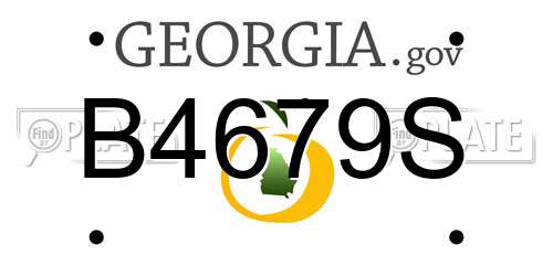 B4679S Georgia License Plate