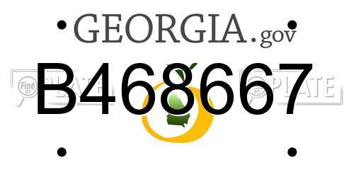 B468667 Georgia License Plate