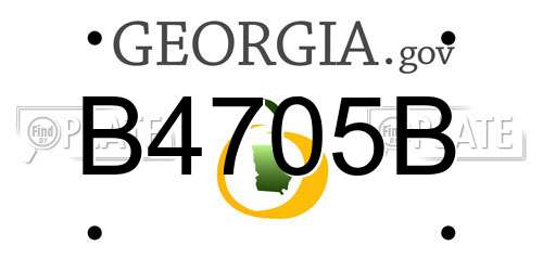 B4705B Georgia License Plate