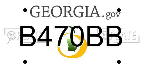 B470BB Georgia License Plate