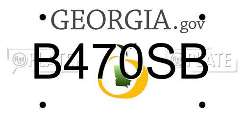 B470SB Georgia License Plate
