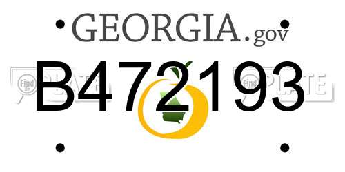 B472193 Georgia License Plate