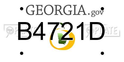 B4721D Georgia License Plate