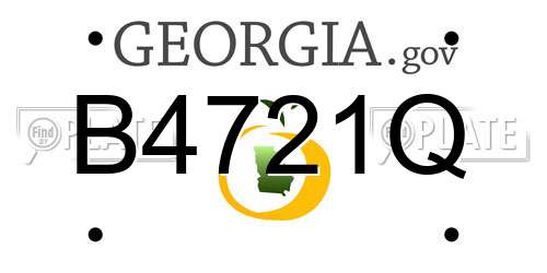 B4721Q Georgia License Plate