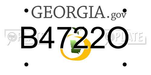 B4722O Georgia License Plate