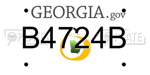 B4724B Georgia License Plate