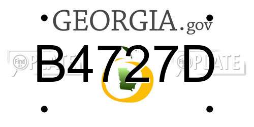 B4727D Georgia License Plate