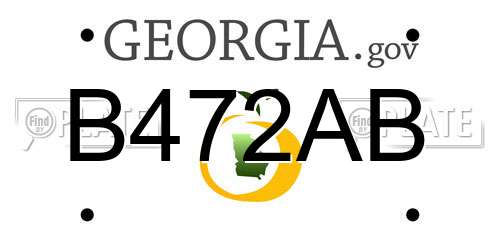 B472AB Georgia License Plate