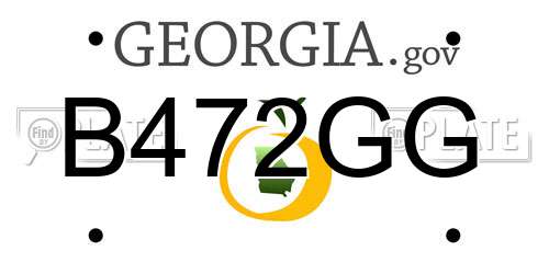 B472GG Georgia License Plate