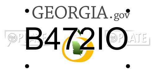 B472IO Georgia License Plate