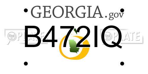 B472IQ Georgia License Plate